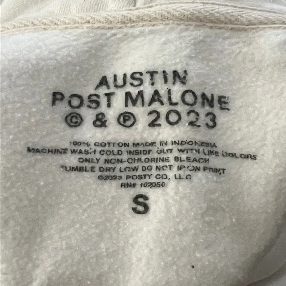 Post Malone Austin Retro Cotton Hoodie Small - Picture 5 of 6